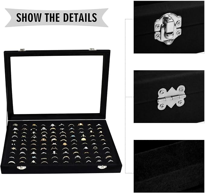 Velvet Ring Display Tray Organizer Box - Image 4