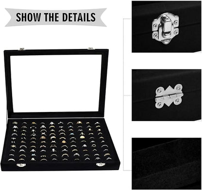Velvet Ring Display Tray Organizer Box - Image 4
