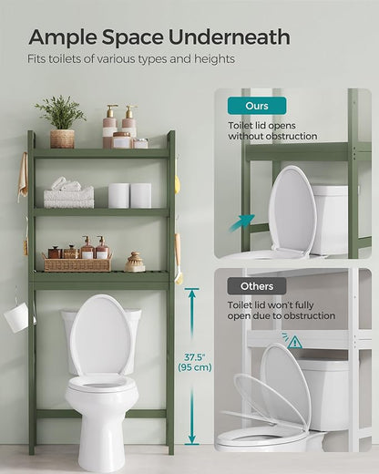 SONGMICS Over The Toilet Storage, 3-Tier Over Toilet Bathroom Organizer - Image 7