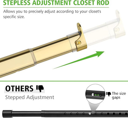 Oval Closet Rod for Hanging Clothes 30 to 54.5 Inch, Includes End Supports - Image 3