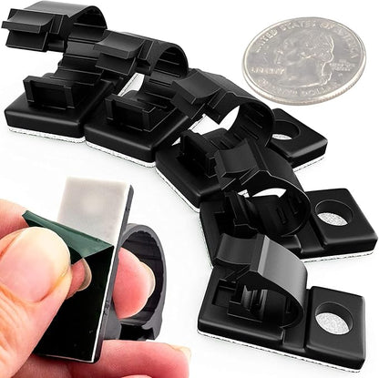 Pro-Grade, Adhesive-Backed Cable Clamps. Multi-Size Set of 20x 4, 10 and 12 mm by Unknown