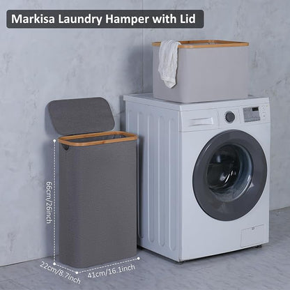 Slim Laundry Basket, 60L Laundry Hamper - Image 3