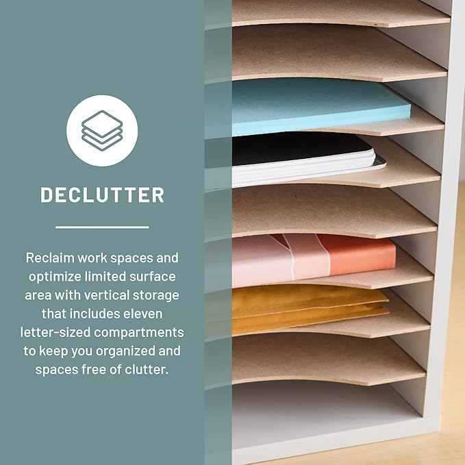 Safco Vertical Literature Organizer, 11 Compartments, Office and Classroom - Image 2