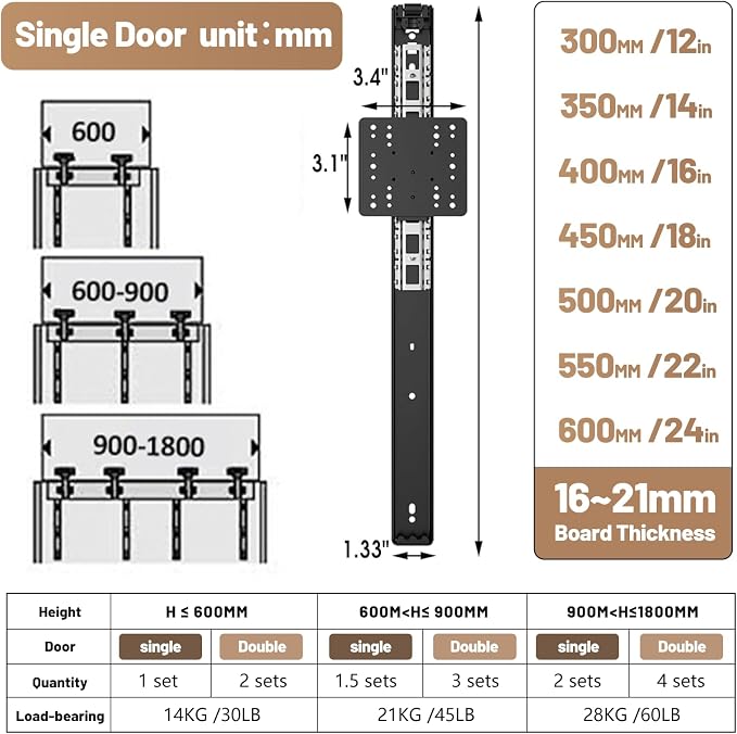 YJINGRUI Cabinet Pocket Door Slide, Pocket Door Slides - Image 4