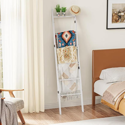 BAMBANG 6-Tier Blanket Ladder for Living Room, Blanket Quilt Ladder Rack Rustic - Image 6
