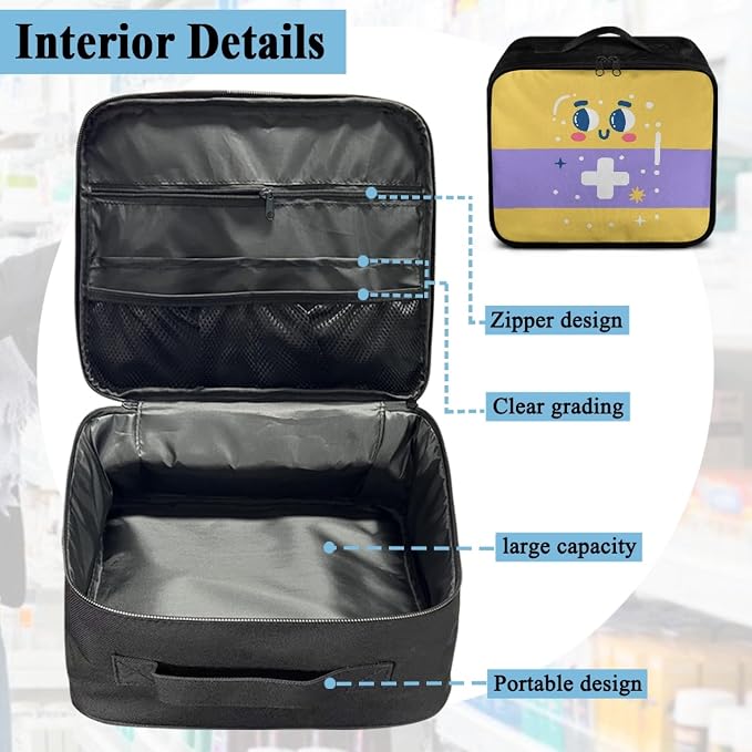 Family Medicine Storage Bag Pill Bottle Organizer - Image 9