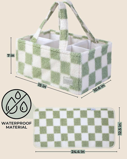 Checkered Diaper Caddy Organizer - Image 8