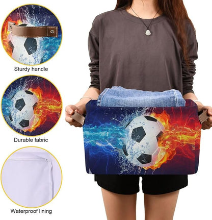 ZAZYXTJ Soccer Storage Basket for Shelves Open Storage Bin 2Pack | Foldable - Image 7