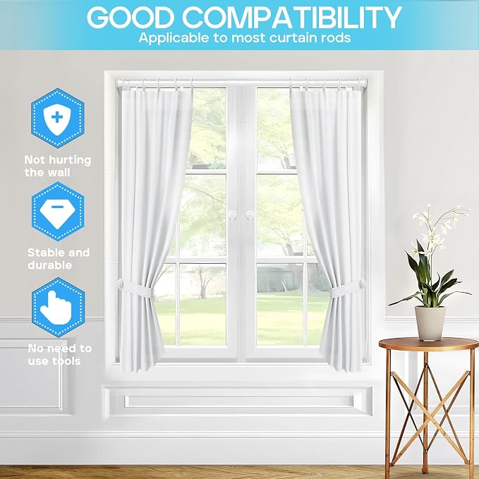 Spring Tension Curtain Rod 32-76 inch, Adjustable Expandable Tension Curtain - Image 6