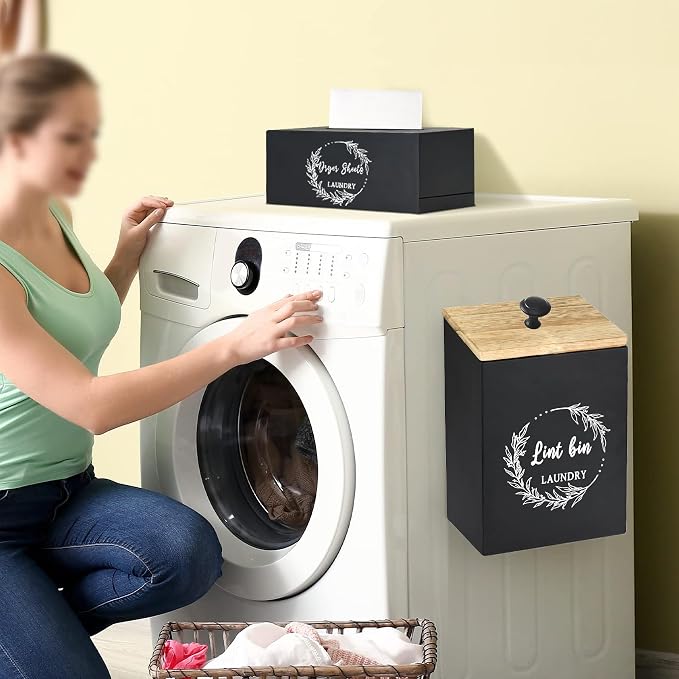 Magnetic Lint Bin and Dryer Sheet Holder Set - Image 2