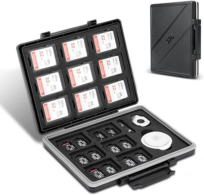 JJC 45 Slots Memory Card Case for 30 Micro SD and 15 SD Cards by JJC
