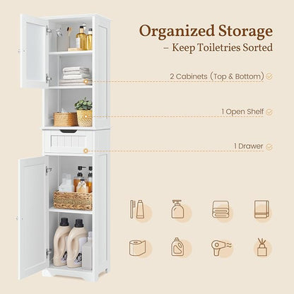 Yaheetech Tall Slim Bathroom Storage Cabinet - Image 7