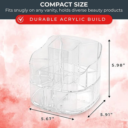 Masirs 360-Degree Rotating Makeup Organizer – Small Acrylic Cosmetic Storage - Image 3