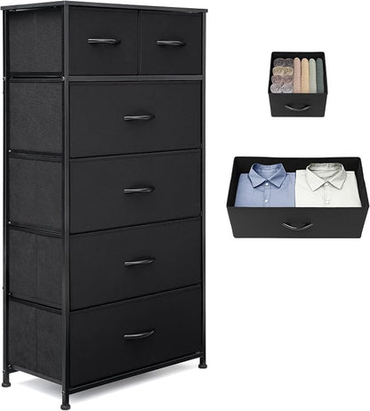 Tall Dresser for Bedroom, Fabric Storage Tower by VredHom