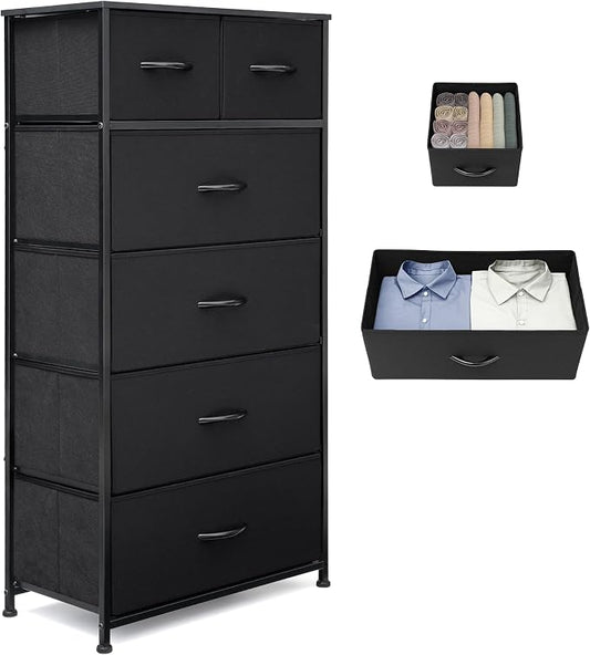Tall Dresser for Bedroom, Fabric Storage Tower by VredHom