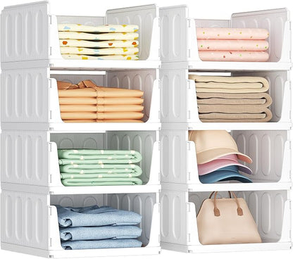 Lifewit 8 Pack Stackable Closet Organizers and Storage Basket by Lifewit