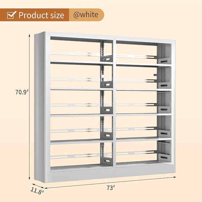 5-Tier Bookcase and Bookshelf, Freestanding Bookshelves - Image 2