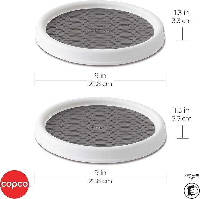 Copco 9 Inch Non Skid Pantry Cabinet Lazy Susan Turntable, Spinning Organizer - Image 2