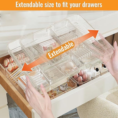 Expandable Drawer Organizer Tray from 11” to 19.1”, Adjustable Silverware in - Image 4