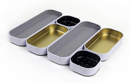 Three by Three Seattle 6 Piece Shallow Metal Organizer Tray Set by ThreebyThreeSeattle