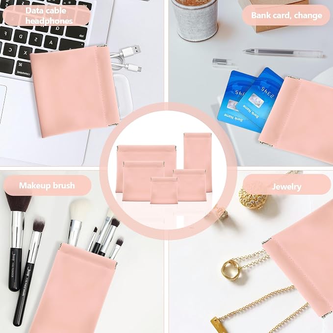 5Pcs Snap Closure Leather Organizer Pouch, Pouchic Leather Organizer, Storage - Image 6