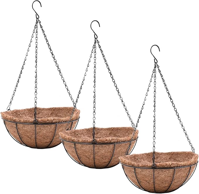 EIMQUVW Hanging Planters Basket Set of 3 Hanging Flower Pots 10 Inch Chain by EIMQUVW