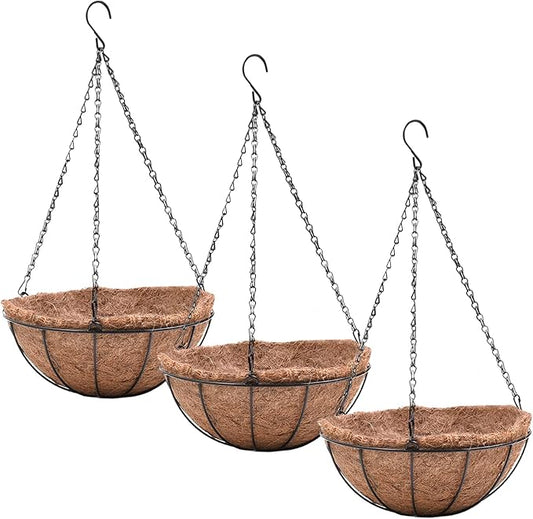 EIMQUVW Hanging Planters Basket Set of 3 Hanging Flower Pots 10 Inch Chain by EIMQUVW