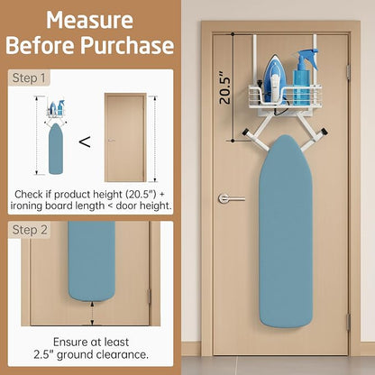 KES Ironing Board Hanger, Over The Door Ironing Board Holder Door Mount - Image 8