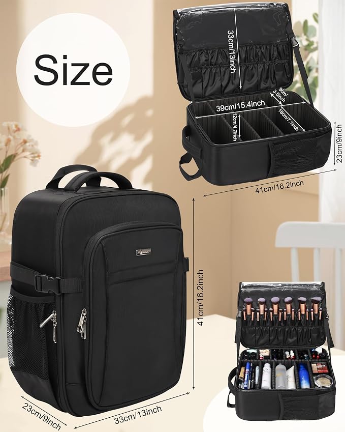 Relavel Makeup Backpack, Professional Travel Train Case Makeup Artist Kit Set - Image 6