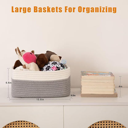 OIAHOMY 4 Pack Storage Baskets for Organizing, Small Bins for Shelves, Cute - Image 2