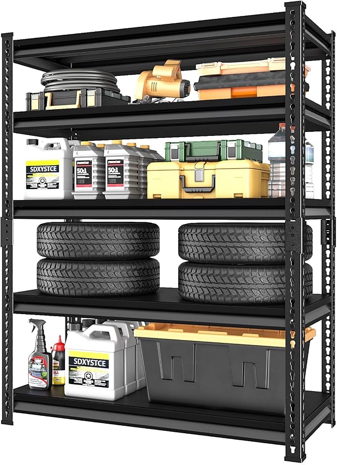 Garage Shelving Heavy Duty 2500LBS Loads, 5-Tier Metal Shelving Units and by SDXYSTCE