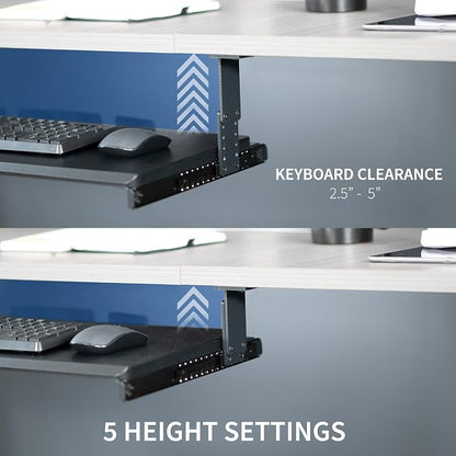 VIVO Large Height Adjustable Under Desk Keyboard Tray, 27 x 11 inch Slide-Out - Image 6