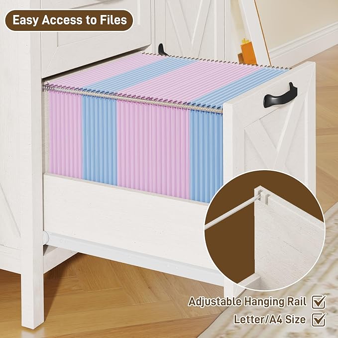 Halitaa 2 Drawers Farmhouse File Cabinet - Image 5