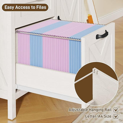 Halitaa 2 Drawers Farmhouse File Cabinet - Image 5