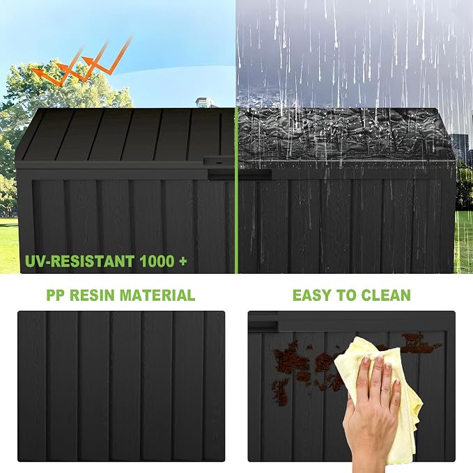 75 Gallon Outdoor Storage Box Waterproof, 350LBS Lockable Patio Storage Box - Image 4