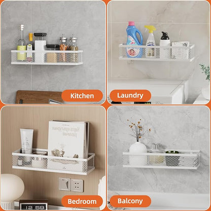 Spice Rack Wall Mount, 4 Pack Wall Spice Rack & Hanging Storage Baskets - Image 5