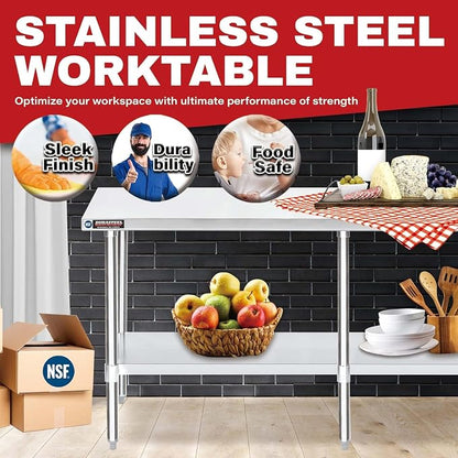DuraSteel 24x84 Stainless Steel Work Table - Image 3