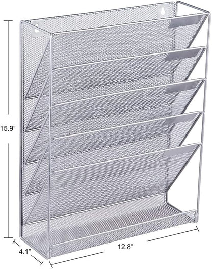 EASEPRES Desk File Organizer Mesh 6-Tier, Hanging Wall Mount Document - Image 7