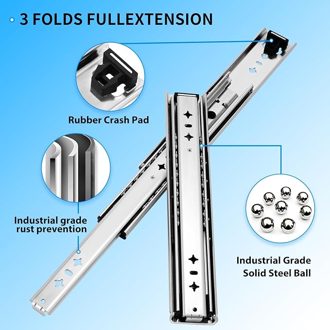 YENUO Heavy Duty Drawer Slides Full Extension 12 to 40 Inch Capacity 235 LB | - Image 5