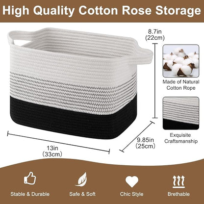 Storage Basket for Organizing, Woven Baskets for Storage, Rectangle Decorative - Image 2