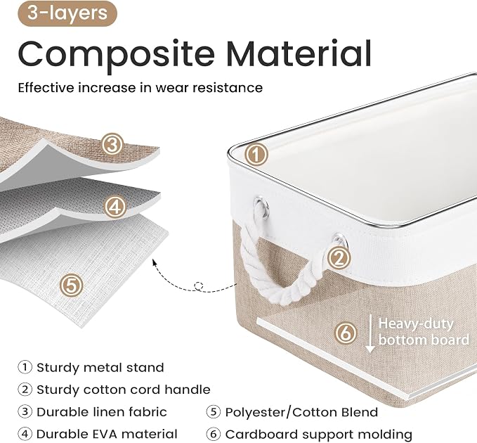 13.8x9.8x6.7 Inch Fabric Small Storage Bins - Image 2