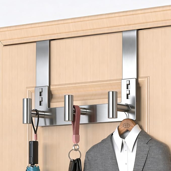 PMMASTO Over The Door Hooks, Fits 1-3/4" Thick Door No Drill Hooks - Image 2