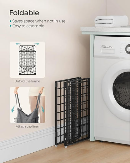 SONGMICS Laundry Hamper, 11 Gal. Laundry Basket, Collapsible Clothes Hamper - Image 6