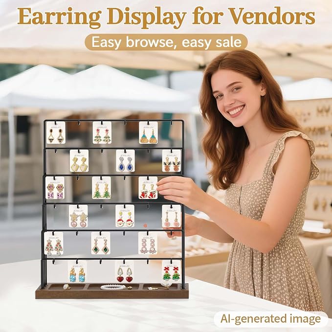 MODOWEY Earring Holder Organizer Display Rack - Image 6