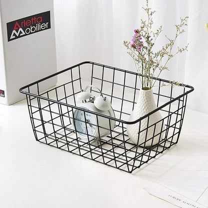 Metal Wire Storage Basket with Handles - Image 3