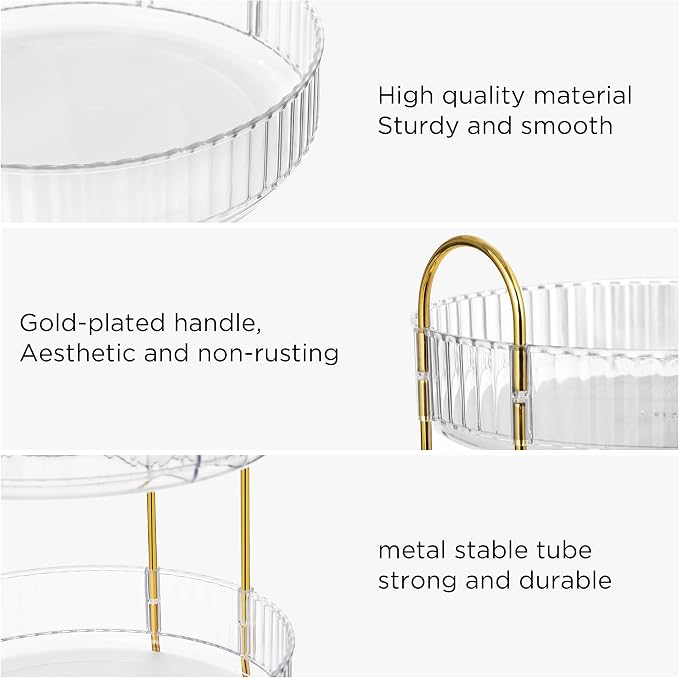 ROWNYEON 3-Tier Rotating Makeup Organizer, 360° Spinning Cosmetic Storage - Image 3