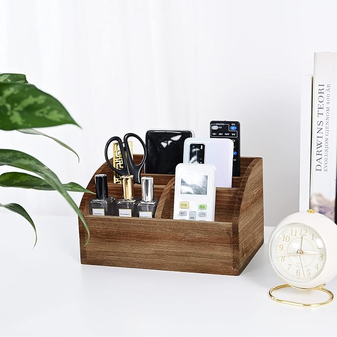 OKSQW Wooden Desk Organizer, Solid Wood Pen Holder - Image 7
