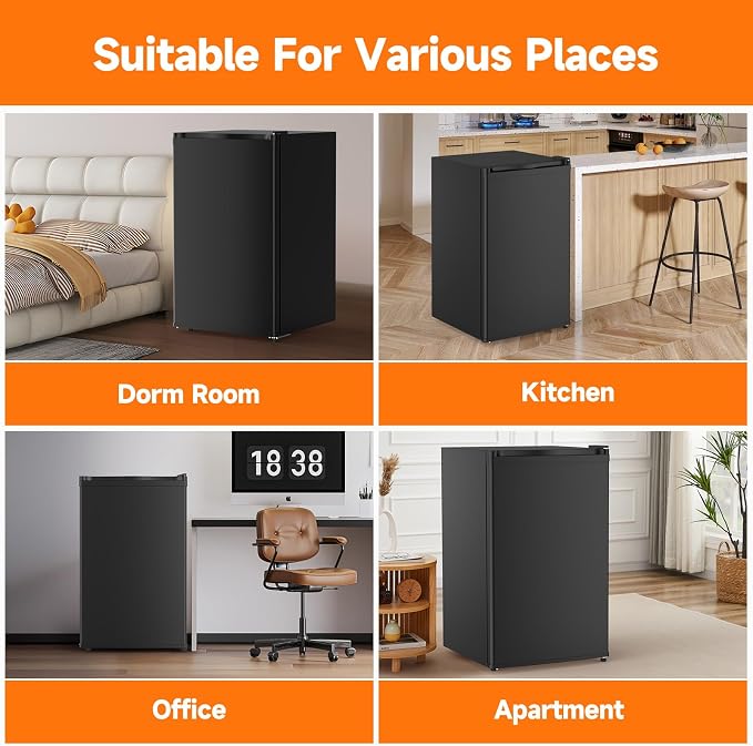 4.3 Cu.Ft Mini Fridge with Freezer, Single Door Refrigerator With 7 Settings - Image 7