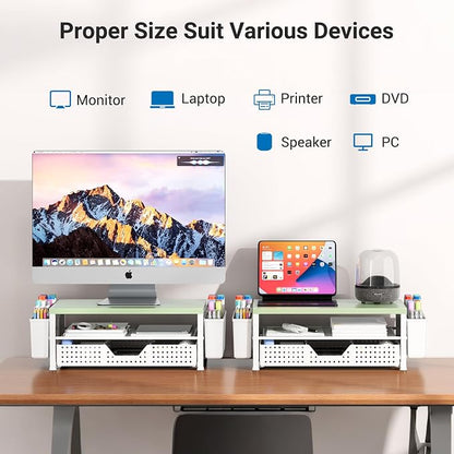 Wood Metal Monitor Stand Riser, Laptop Stand - Image 3
