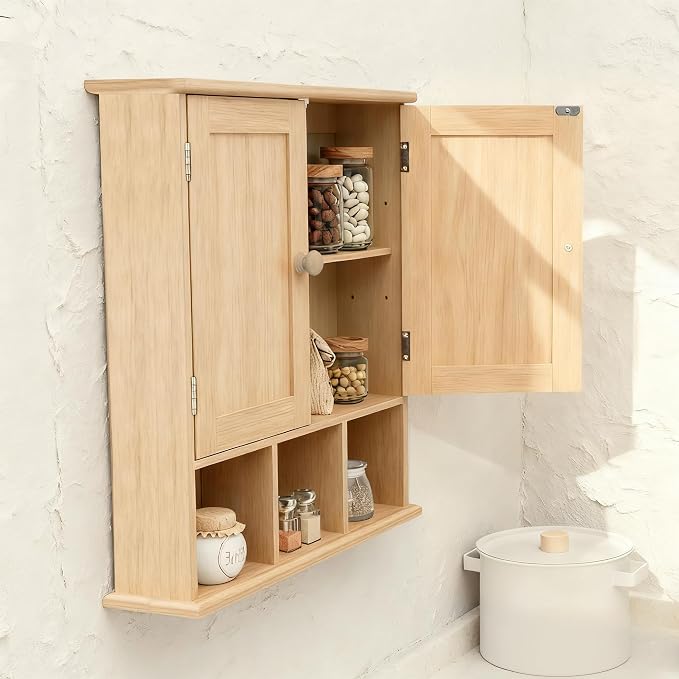 TaoHFE Natural Wooden Color Bathroom Wall Cabinet - Image 4
